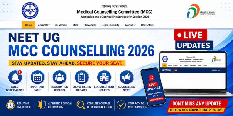 NEET UG MCC Counselling 2026 LIVE Updates